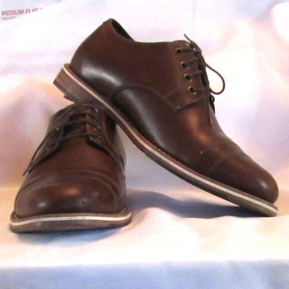 Helm Men's Brown Lace-Up Derbys Size 9 EE Made in Brazil - Picture 1 of 13